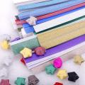 DIY Folding Origami Paper Glitter Bling Shiny Lucky Wish Star Stripes. 