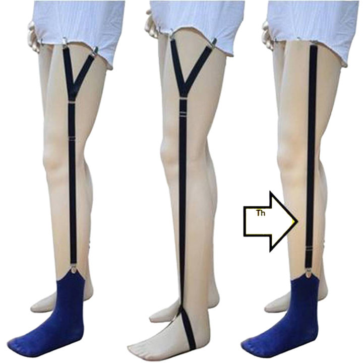 Men's Shirt Stays Y Style Classic Style Stirrup Shirt Stays Sock Garter Belt Black