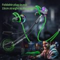 Plextone RX3 PLUS Type-C Interface In-ear Wired Game Earphones Pluggable Mic RGB Light Effect – Green. 