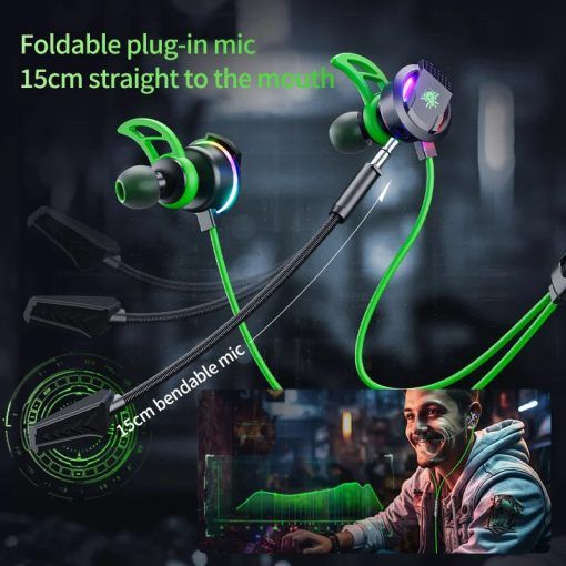 Plextone%20RX3%20PLUS%20Type-C%20Interface%20In-ear%20Wired%20Game%20Earphones%20Pluggable%20Mic%20RGB%20Light%20Effect%20%E2%80%93%20Green%20-%20Image%203