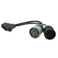 OBD2 Y Splitter Scanner Cable, High Flexibility OBDII 6Pin 9Pin Cable for Car. 