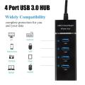 USB Hub 4 ports usb hub 3.0 speed 4 port USB 3.0 Super Speed with 4 ports usb input with blue LED light indication 5GBPS Data Transfer Speed supported 2 TB HDD. 