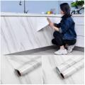 Kitchen Decoration Items For Shelf Marble Sheet Wallpaper Self Adhesive Wall Stickers Vinyl Kitchen Cabinet Cover Kitchen Items Black/White - 1 Roll. 
