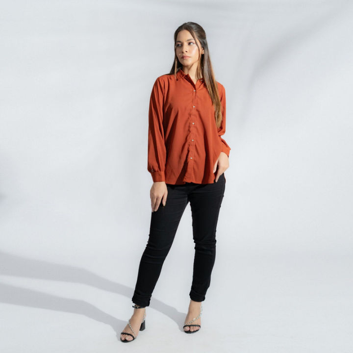 Women's%20Button%20Down%20Shirt%20%20Rust%20-%20Image%203
