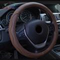 SuperAuto Universal Car PU Leather Steering Wheel Covers Anti-slip Skidproof Durable 38CM Dynamic Fibre Handmade Steering Wheel Cover. 