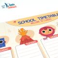 School Timetable A4 Size Laminate With Board Marker wall planner. 
