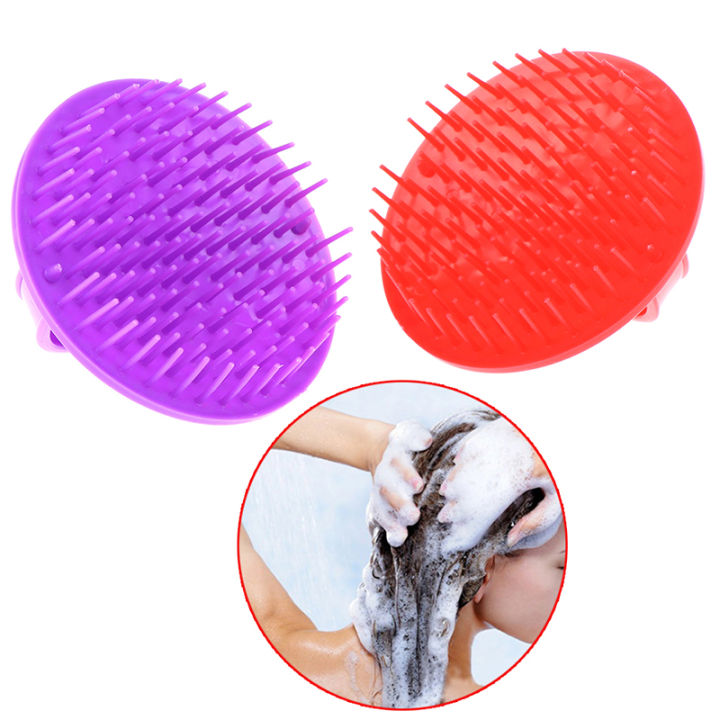【wenfangdianpu】Round Plastic Shampoo Massager Combs Scalp Shower Body Beard Shampoo Brush Hair Styling Tools