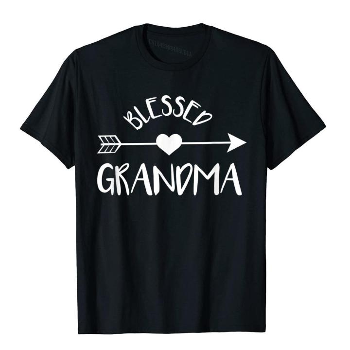 Blessed Grandma Shirt Cute Tribal Arrow And Heart Gran Gift Dominant Men's T Shirt Harajuku Camisas Cotton Tops Shirt Casual