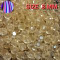 GOLDEN SHADE, TRANSPARENT CRYSTAL DIAMOND CUTS BEAD, SIZE 8MM FOR CRAFT PROJECT DIY SEWING CRAFT SUPPLIES.. 