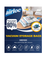 Airloc Compression Bags Vacuum Storage Bags Space saver Premium 80% More Storage Double Zip Seal and Triple Seal Turbo Valve for Max Space Saving. 