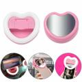 Selfie Ring Light, Heart Shaped Ring Camera Light with Makeup Mirror and Phone Stand Compatible iPhone Samsung MacBook Smart Phones Tablets. 