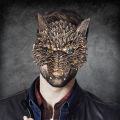 Wolf Half Face Mask Cosplay Costume Masquerade Mask Gold Wolf Mask Half Face Mask For Props Kids Adult Headgear. 