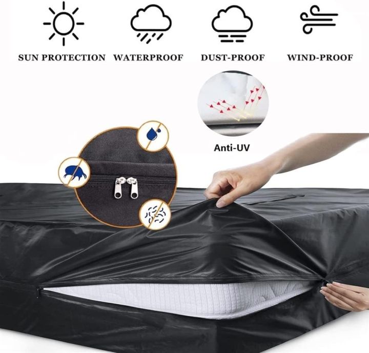 Zipper%20Waterproof%20Mattress%20Protector%206-Sided%20Protection%20Mattress%20Cover%20King%20Size%20Double%20Bed%20Black%20Coat%20Parachute%20Stuff%20-%20Image%202
