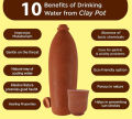 Handmade Natural Clay Water Bottle 1L Self Cooling Matka Eco-Friendly Water Vessel. 