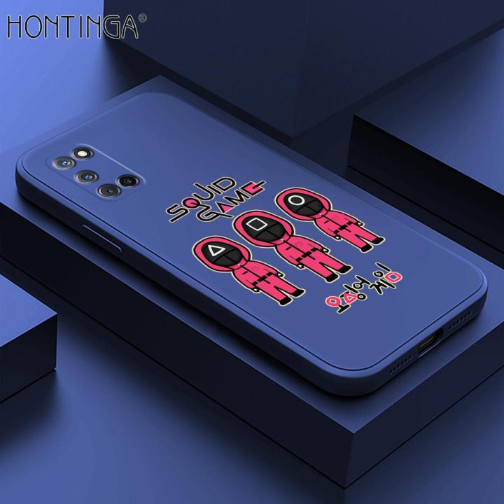 Hontinga for OPPO A52 A92 Case Trend Cartoon Korean Squid Soft Original Liquid Silicone Cases Protective Phone Cover