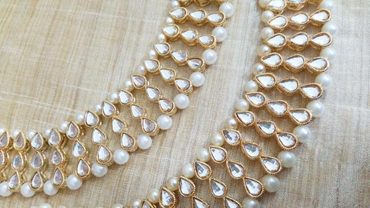 Kundan Payal Gold Tune 2 pcs