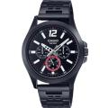 CASIO BLACK DIAL WITH DATE, DAY & 24 INDICATOR MEN'S WATCH - MTP-E350B-1BVDF. 