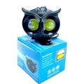 AKE 1-PCS of HJG OWL EYE LED Long Range OWL Mini Driving Plastic Body Light Dual Color High Low Beam Long throw brightest Light. 