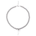 Goth Harajuku Cute Y2K Aesthetic Bowknot Pendant Grey Pearl Beaded Rope Chain Necklace for Girl Choker Cool 90s EMO Accessories. 