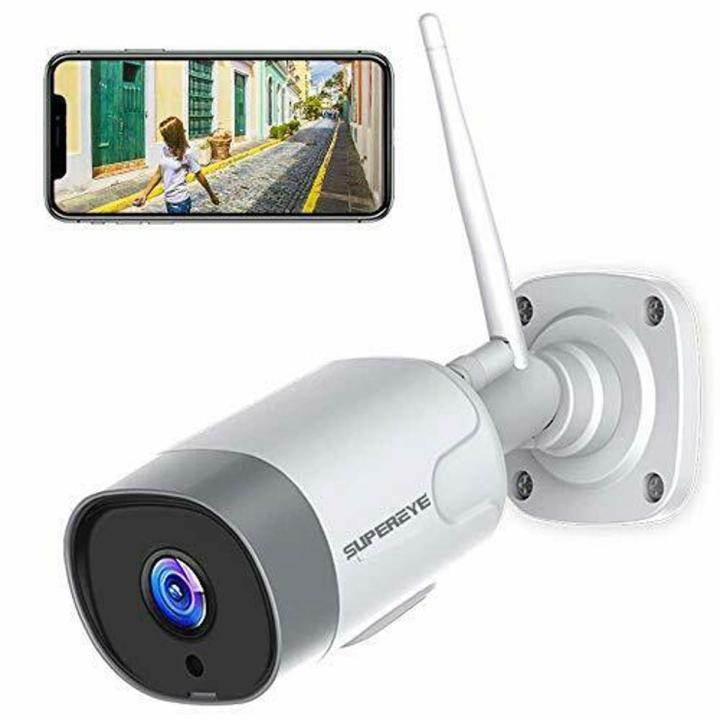 Security Camera Outdoor SUPEREYE 1080P Waterproof Home Security CCTV WiFi Surveillance  IP Camera with Night Vision 2-Way Audio Motion Detection Cloud Storage Service Work with Alexa