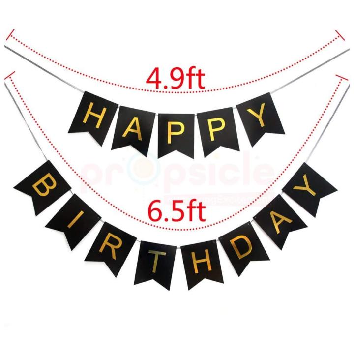 The%20Party%20Nook%20Presents%20Happy%20Birthday%20Cardboard%20Black%20Pack%20of%201%20Fishtail%20Banner%20Party%20Decoration%20Item%20With%20Ribbon%20Boy%20Theme%20Bunting%20-%20Image%205