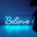 Believe LED Neon Light Sign for Room Decor | Motivational Wall Light | Custom Neon Word Lamp for Home, Office & Gift. 