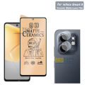2 in 1 Infinix Smart 9 Front Ceramic Matte Film Protector unbreakable Anti-shock Hybrid Film Temper Fiber Sheet Glass + Back Camera Lens 9H Flexible Glass For infinix smart9 - Transparent. 