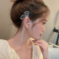 New 1PC Trendy Long Butterfly Clip Earring Ear Hook Pearl Ear Clip Without Pierced Ear Chain Earring Women Girl Jewelry. 