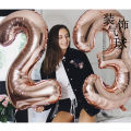 40 Inch Foil Birthday Balloons Air Helium Number Balloon Happy Birthday Party Decoration Rose Gold Figures Balloon. 