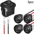 5Pcs Round Rocker Switch ON Off SPST Mini Toggle Switch 12V For Car Automotive RV 2 Pin Switch Mini Rocker Switch With Wire. 