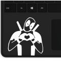 Deadpool Making Heart  Decal Skin for Trackpad Vinyl Sticker or Car-window Sticker , Laptop Sticker. 