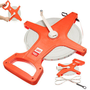 Fiberglass Open Reel Measure Tape 100m / 330ft Contractor Appraisal Tool For Landscaping Building - Measuring Tape Accurate Measurement Best Quality Product