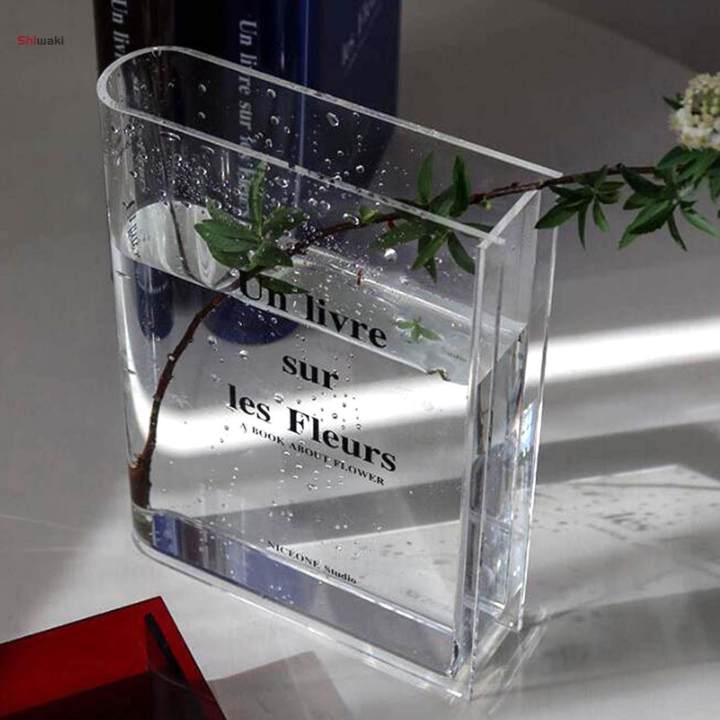 Book Vase Decorative Vase Centerpiece Modern Home Decor Floral Arrangement Table Vase for Wedding, Desktop, Restaurant, Flower Shop, Living Room