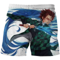 Fashion Children's Cartoon Demon Slayer Swimming Shorts kids Summer Beachwear Loose Swim Trunks Swimsuits Beach Shorts. 