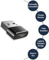 Type C to USB Converter Adapter 2.0 OTG Connector Mini Adapter - USB C Female to USB Male Convertor - Universal Compatibility With All Type C ports. 