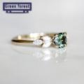Green forest Ring Transparent Fine Workmanship Geometric Finger Ring. 