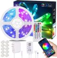 20M/65ft Bluetooth LED Strip Light, LUXONIC Smart RGB LED Light Strip with Bluetooth APP Control, Music Sync Flexible RGB Colour Changing LED Light with 40-Key IR Remote for Home Decoration. 