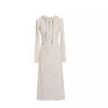 Fashion Special-Interest Elegant Moonlight White Dress Spring and Autumn New Hooded Slim-Fit Mid-Length Dress Tide. 