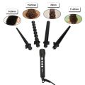 Kemei Hair Curler 4 in 1 Curling Iron Removable Curler Roller Conical & Gourd-shaped Curling Wand Electric Hair Styler Curls. 