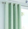 Curtains Set, Jacquard Eyelet Curtains - Ebony Duck Egg - Pack of 2. 