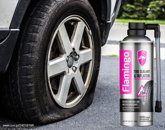 Flamingo Tire Liquid Sealant - Instant Puncture Repair  & Tire Inflator  – 450 ml