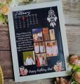 A4 size black theme / Happy birthday photo frame With Birthday Calendar and Ultra HD Pictures Customized Picture Frame. 