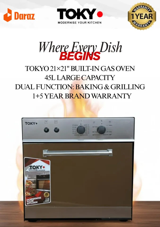 AQUECEDOR A GÁS TOKYO GAS TOKYO Gas Built-in Oven 21by21 (M mercury) - Brand Warranty Full