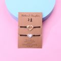 Mother Daughter Bracelets Set 2pcs Mommy And Me Matching Stainless Steel Love Heart Jewelry Gift Mother's Day Bracelet. 