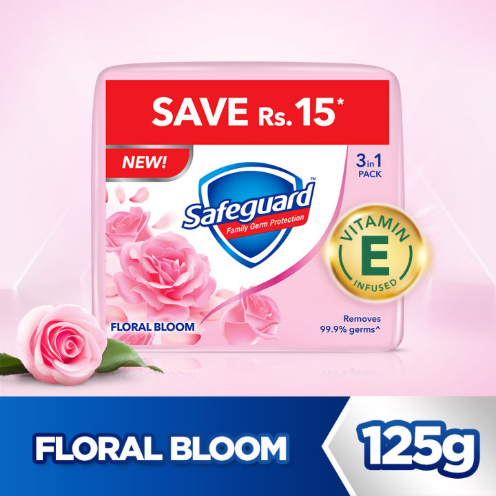 Safeguard Bath Soap Floral Scent 125gm (Bundle of 3)