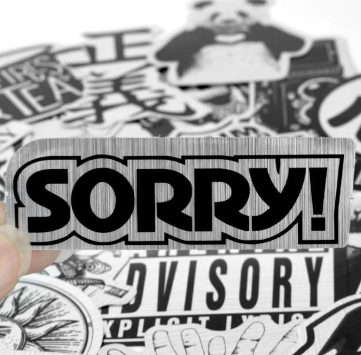 10%20Pcs/Pack%20Metallic%20Black%20and%20White%20Graffiti%20JDM%20Funny%20Water%20proof%20Stickers%20for%20Laptop%20Car%20Bike%20TV%20Skateboard%20Guitar%20-%20Image%204