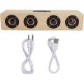 Four Retro Wireless Speaker,12W S6 Wooden Sound TV Portable Speaker Support Plugin Card/FM/Receiving Voice Prompts,for Home,Outdoor,Travel (Log Wood Grain (English Version)). 