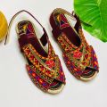 Peshawari Chappal For Girls - Maroon. 