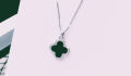 Four Leaf Clover Necklace , Clavicle Chain Pendant , Trendy korean Vintage Lucky Four Leaf Clover , Necklaces for Girls , Jewelry Gift. 