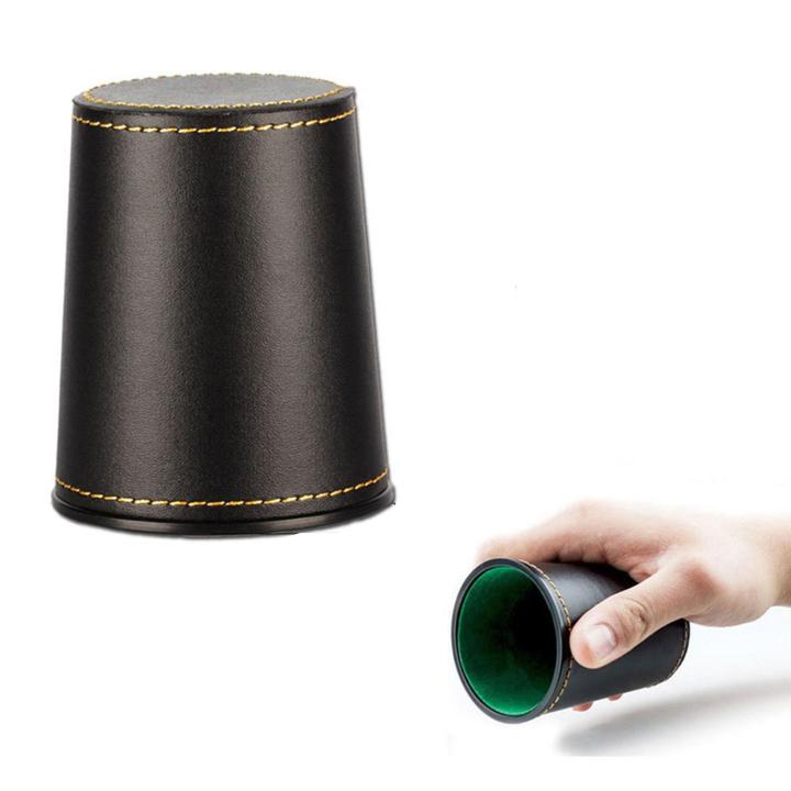Professional Dice Cup Set PU Leather Game Dice Stacking Set with Cup for Indoor Entertainment Party Board Games Supplies